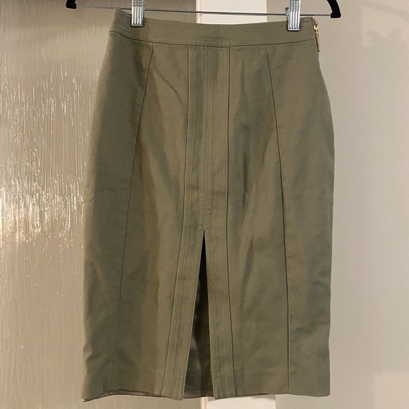 Marciano Front Slit Pencil Skirt, High Waist, Green, Gold Hardware, Size 2, NWOT - Picture 2 of 4
